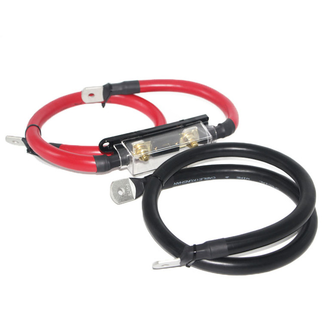 2/0 AWG 00 Gauge Copper Battery Cable Power Inverter Cable With 250A Fuse ANL Fuse Holder