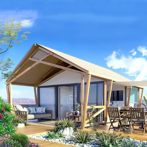 Tente de glamping safari, villa modulaire, système d'extinction automatique des flammes en PVDF, fabricant leader pour les centres de bien-être - Product Image 1