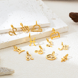 Amuletos del Zodiaco |   Colgantes de Acero Inoxidable Chapados en Oro PVD de 18K para Niños, para Hacer Joyería DIY |   Impermeable e Hipoalergénico - Product Image 6