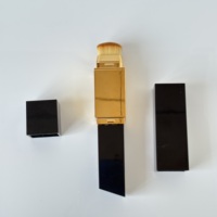 Tube double extrémité noir et or vide pour fond de teint, crème cosmétique, correcteur, avec pinceau, contenant de crème pour emballage de maquillage
