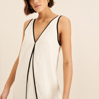 Robe pour femmes fabriquée par le fabricant, robe décontractée, design personnalisé, robe maxi minimaliste en coton et lin à col en V, style conservateur
