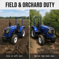 Mini tracteur agricole 4x4 disponible en 40 ch, 45 ch, 50 ch, 60 ch, 70 ch, 80 ch avec attelage 3 points et blocage de différentiel pour terrains en pente