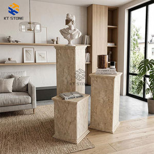 Muebles de Lujo, Pedestal de Mármol Personalizado, Mármol Calacatta Viola, Decoración Moderna para el Hogar, Pedestales Cuadrados de Mármol para Sofá - Product Image 2