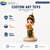 Figurine de danseuse thaïlandaise en PVC HLL personnalisée, couronne dorée, fleur de lotus, objet de collection, prise EU, prévente, certifiée BSCI ISO9001