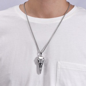 Collar con Colgante de Calavera de Cuervo Punk de la <span class=keywords><strong>Serie</strong></span> Oscura Gótica de Moda, Acero Inoxidable 316, Conservación del Color, No Pierde el Color - Product Image 6