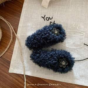 Nouvelles pinces à <span class=keywords><strong>cheveux</strong></span> coréennes en velours en forme de goutte, motif floral argenté avec accents de diamants, collection automne/hiver - Product Image 5