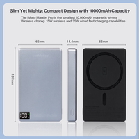 Ultra-Slim 10000mAh USB C 35W Banque de charge rapide sans fil magnétique 10W Chargeurs portables compatibles 15W 20W 30W Utilisation en extérieur