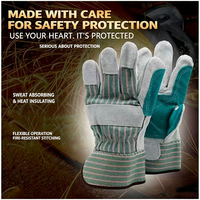Gants de protection pour soudeurs en cuir de vachette fendu, résistants aux brûlures et au feu, pour le travail des métaux