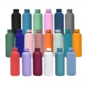 Aço inoxidável Kids Duplas Esportes Motivacional Vasos Custom Water Bottles Eco-Friendly Soft Touch Small Mouth Thermal Flasks