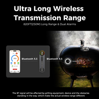 Thermomètres numériques sans fil pour la cuisson, portée 820FT, sonde 4.2mm, IP67, écran LCD rotatif, contrôle via application, pour BBQ, grill, four, fumoir, cuisine, OEM