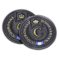 Écusson de vêtement personnalisé avec logo en relief à coudre sur impression UV étiquettes en cuir PU pour jeans
