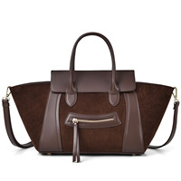 Sac fourre-tout de luxe en daim PU pour femme avec boucle dorée et fermeture éclair