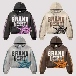 Sudadera con Capucha Personalizada con Logotipo Estampado en Relieve, Estilo Y2K, Unisex, de Alta Calidad, 350g, 100% Algodón, con Bolsillos Grandes, para Otoño - Product Image 1