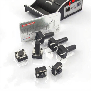 Texasia 6x6 nút nhấn Micro chuyển đổi chân đồng 4pin dọc thẳng cắm cảm ứng lò ánh sáng xúc giác chuyển đổi màu đen 12VDC - Product Image 3