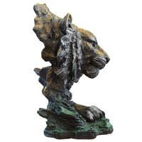Statuette de tigre décorative en résine, modèle 3D pour la décoration de la maison