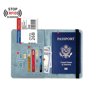 Porte-passeports vintage en cuir PU YY6475 bloquant les signaux RFID pour cartes de crédit / passeports avec sangle - Product Image 4