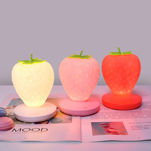 Luz LED nocturna <span class=keywords><strong>de</strong></span> silicona para bebés y niños, lámpara <span class=keywords><strong>de</strong></span> <span class=keywords><strong>mesita</strong></span> <span class=keywords><strong>de</strong></span> <span class=keywords><strong>noche</strong></span> Original con USB, fresa, regalo, decoración <span class=keywords><strong>de</strong></span> dormitorio - Product Image 2