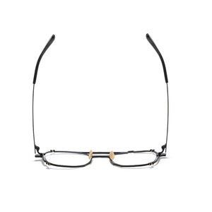 Hoogwaardig titanium brilmontuur met dubbele brug, pilot-vormig, onregelmatig rechthoekig vierkant montuur - Product Image 5