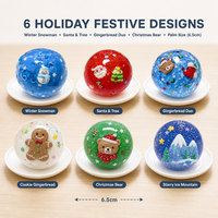 Boule de gelée de Noël transparente, jouet décoratif scintillant flocon de neige, Père Noël, pain d'épices, cadeau sensoriel pour enfants et adultes