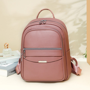 Mochila Escolar Casual con Cierre, Diseño Simple, Mochila de Viaje para Mujer, Mochila de Moda de Cuero PU para Mujer - Product Image 2