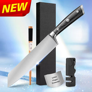 Cuchillo kiritsuke de acero alemán de alto carbono 50% de 8 pulgadas con mango de madera negra, 1,4116 de descuento en puntos de venta - Product Image 1