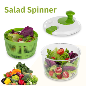 Grande essoreuse à salade manuelle de 5 L avec poignée rotative pour fruits, légumes, eau et huile, séchage rapide, préparation alimentaire rapide - Product Image 4