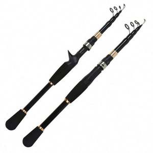 Caña de Pescar Telescópica de Fibra de Vidrio y Carbono para Pesca en Agua Dulce de Lubina y Carpa - Multisección, Resistente - Product Image 2