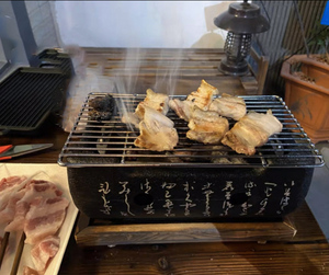 Griglia Affumicatrice da Tavolo Moderna, <span class=keywords><strong>Barbecue</strong></span> Portatile per Campeggio e Esterni, Forno <span class=keywords><strong>a</strong></span> <span class=keywords><strong>Carbone</strong></span> in Acciaio Inox con Superficie Antiaderente per Alimenti - Product Image 1