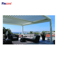 Auvent de jardin, gazebo imperméable, kit de toit à lamelles motorisé en métal, système de toiture bioclimatique, gazebo extérieur en aluminium