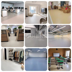 Revêtement de sol en vinyle PVC luxueux en rouleau pour appartements, chambres, bureaux, cuisines, écoles, intérieur uni et élégant - Product Image 5