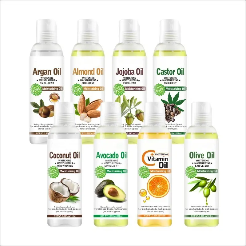 In Stock 118ml Castor Argan Jojoba Oil Face Body Hair Bulk Essential Oil(New) Massage Care Oil 100% Pure