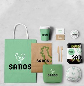 Muestra Gratuita de Bolsa de Papel Kraft Marrón Personalizada para Empacar Hamburguesas, Sushi, Ensaladas, Pizza y Gelatina - Impresión Offset Hecha a Mano - Product Image 2