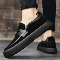 Mocassins Homme Printemps-Automne 2026 en Cuir Gaufré Croco à Pompom, à Enfiler, Coupe Large, Tige Souple, Semelle Plateforme Épaisse, Chaussures Professionnelles