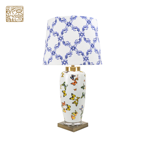 Chất lượng cao hiện đại màu xanh hoa gốm Bar bảng đèn điện ấm trắng dẫn bóng đèn sợi đốt 220V AC cung cấp điện trống - Product Image 3