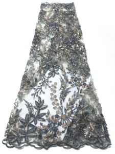 Tissu de dentelle de luxe nigérian <span class=keywords><strong>Asobi</strong></span> de haute qualité, lourdement perlé, pour robe de soirée, vente en gros, fourniture personnalisée, directement de l'usine - Product Image 5