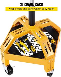 360 °   Asiento Giratorio con Estructura de Acero Resistente, Altura Ajustable, Taburete Rodante para Mecánico de Alta Resistencia - Product Image 6