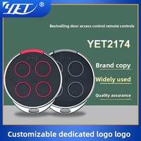 Télécommande de porte de garage portable YET2174, résistante aux chocs, à code d'apprentissage, LED, 433 MHz, 4 boutons, design coloré