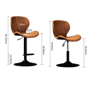Tabourets de bar pivotants modernes et robustes en cuir PU, dossier rembourré, repose-pieds, <span class=keywords><strong>hauteur</strong></span> réglable, pour comptoir et repas en extérieur - Product Image 6