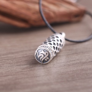 Berongga Keluar Silinder Kenangan Kenangan 925 Perak Murni Kremasi Perhiasan Guci Liontin Kalung Abu dengan Kandang - Product Image 3