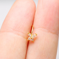 Bijou de piercing pour le nez en argent sterling 925 avec zircon en forme de croix, vente en gros, pour femme, cadeau de mariage tendance