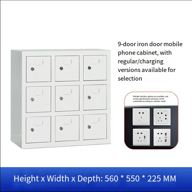 Steel Mobile Phone Storage Locker for Staff Meeting Rooms Mall Exam Cell Phone Deposit Cabinet Charging Function Modern