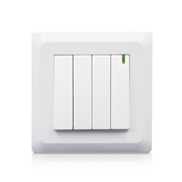 Interrupteur électrique de conception simple électrique 4 groupes 1 voie interrupteurs muraux prise pour le contrôle de la lumière