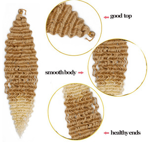 Extensions de cheveux synthétiques ondulés de 24 pouces, couleur rouge ombré, pour tresses au <span class=keywords><strong>crochet</strong></span>, avec <span class=keywords><strong>crochet</strong></span> inclus, pour femmes noires, tresses bouclées style bohème - Product Image 5