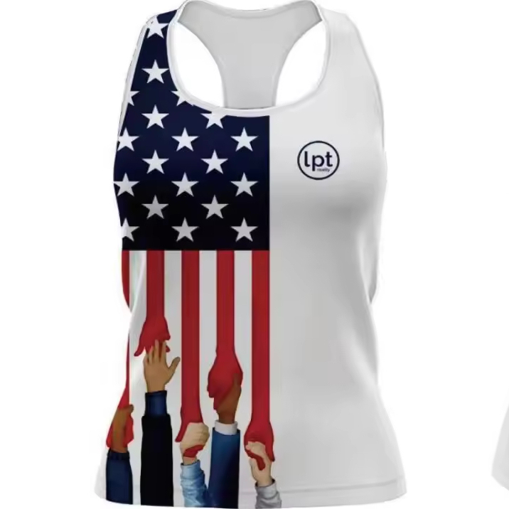 Women's American Flag Tank Top - USA Patriotic Crop Top For 4th Of July & Summer - View #3