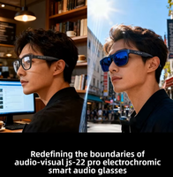 Nouvelles Lunettes Audio Intelligentes Électrochromiques Alibaba 2025 JS-22 PRO, Traducteurs Intelligents, Protection UV, Recharge Magnétique