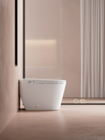 WC intelligent à bidet monobloc mural en céramique de haute qualité avec capteur automatique, certifié ETL et CUPC, 110V