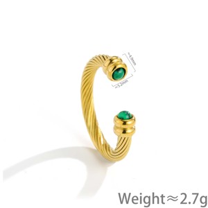 Twisted Wire 18K Gold Plated Stainless Steel Women's <b>Ring</b>-Trendy Multi-Color Option Design Elegant Versatile Casual Gathering - Product Image 5