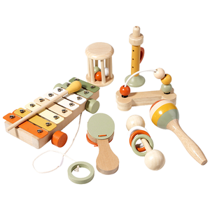 Xylophone moderne en bois de couleur neutre Instrument de percussion pour les enfants de 2 à 4 ans Jouet musical éducatif Montessori - Product Image 4