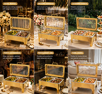 YITIAN Set Chauffe-Plats et Buffets Modernes pour Mariages et Événements, Matériel de Restauration, Réchaud de Buffet en Métal, Plat Chafing Dish en Acier Inoxydable