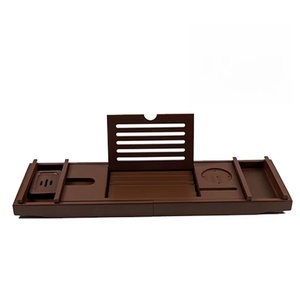 Plateau de bain extensible Bougie <span class=keywords><strong>Livre</strong></span> support pour téléphone-Plateau de bain réglable dans le bain accessoires de salle de bain Bambou bois naturel - Product Image 6